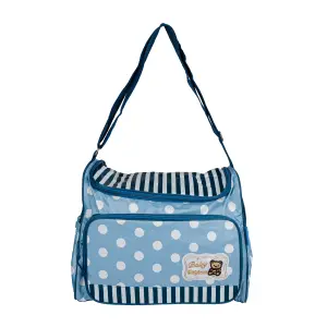 Pelenkázó válltáska, táska kék színben pöttyözött mintával (ST-MB-2160-BLUE) pelenkázótáska