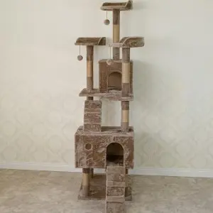 Macskabútor, macskafa sokszintes 185cm (ST002-LIGHTBROWN) kaparófa