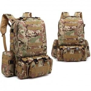 Military hátizsák, túrahátizsák, hátitáska háromrészes, 3db-os terepmintás katonai (BL002-CP-CAMOUFLAGE)