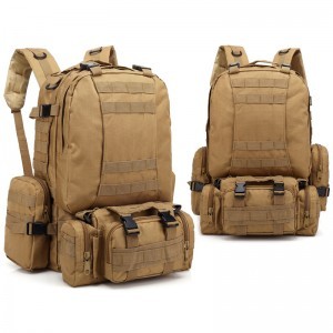 Military hátizsák, túrahátizsák, hátitáska háromrészes, 3db-os khaki (BL002-KHAKI)
