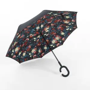 C nyakú virág mintájú esernyő (UMB-A6)