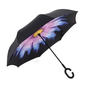 C nyakú virág mintájú esernyő (UMB-D1)