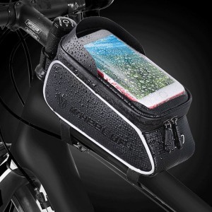 Kerékpárra szerelhető biciklis telefontartó, táska vízálló fekete (B020-BLACK)