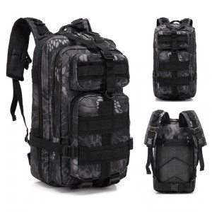 Military hátizsák, túrahátizsák, hátitáska fekete terepmintás katonai (BL008-SNAKE-BLACK)