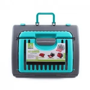 Kisállat szállítóbox, kutya, macska hordozó kék (pet-cage-blue) 