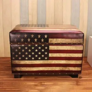 Tároló szék, tárolódoboz, ülőke vintage mintával (storage-stool-3)