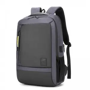 Arctic Hunter 15.6'' USB-s laptop hátizsák, hátitáska fekete-szürke színben vízálló (B00357-GREY)