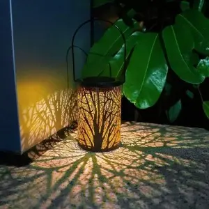 Kültéri napelemes lámpa, kerti világítás fa mintázat (VLUX-D-001-10)