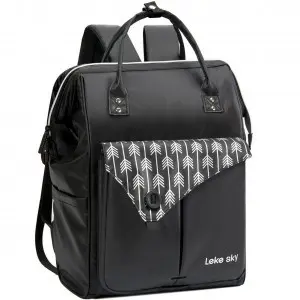 Laptop és Pelenkázó Műbőr Táska fekete színben (BP-1301DRBK01-LEATHERETTE-BLACK)