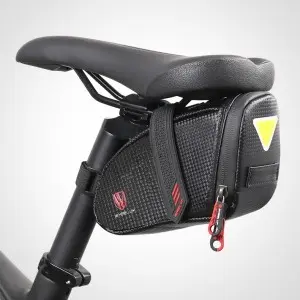 Kerékpárra szerelhető merevített biciklis telefontartó, táska vízálló fekete (WHC15-bike-bag)