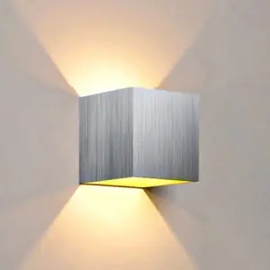 Vonkajšie nástenné LED svietidlo, 12W sivé, IP65 vodotesné, 3000K teplé svetlo (1003-2-BRUSHED-SILVER-3000K)