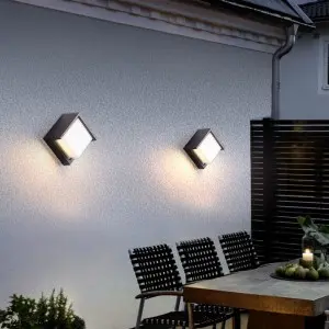 Vonkajšie nástenné LED svietidlo 12W, čierne, vodotesné IP65 (OUTDOOR-LED-605-BLACK-3000K)