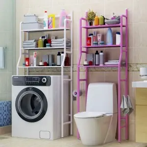 Fürdőszobai állvány, többszintes tároló állvány rózsaszín (WC-1-PINK)