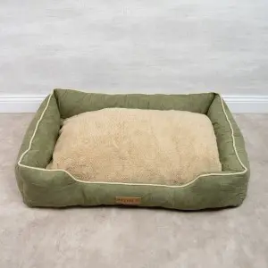 Kutyafekhely, kutyaágy zöld L méret (Suededoghouse-green-l)
