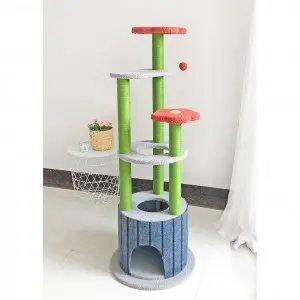 Macskabútor, macskafa, kaparófa sokszintes 130cm (CAT-TREE-6-LAYERS-5)