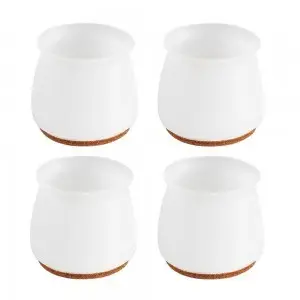 Székláb védő 4db fehér filc talppal nagy méretben (chair-leg-cover-felt-round-white-large)