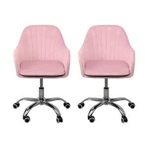 Gurulós szék, irodai szék rózsaszín 2db-os kiszerelés (GURULÓS-SZÉK-1-RÓZSASZÍN)