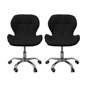 Gurulós szék, irodai szék fekete 2db-os kiszerelés (GURULÓS-SZÉK-2-FEKETE)