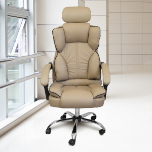 Főnöki irodai szék, forgószék fejtámlával khaki (JM808-KHAKI-7)