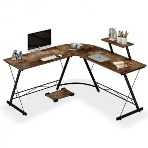 Sarok íróasztal antik barna (L-SHAPE-DESK-BROWN)