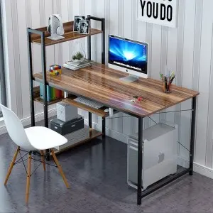 Íróasztal, számítógépasztal barna színben 120x55x72cm billentyűzet tartóval (H120C-CDESK-BROWN)