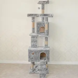 Macskabútor, macskafa sokszintes 185cm (ST002-LIGHT-GREY) kaparófa