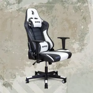WARRIOR gamer szék fekete-fehér (EXTRA-2)