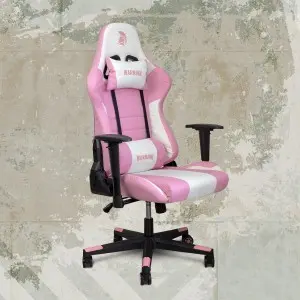 WARRIOR gamer szék fehér-rózsaszín (EXTRA-2)