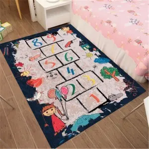Gyerek játszószőnyeg, gyerekszőnyeg ugróiskola mintával 100x200 cm (KIDS-CARPET-HOPSCOTCH)