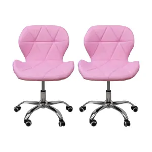 Gurulós szék, irodai szék rózsaszín 2db-os kiszerelés (GURULÓS-SZÉK-2-RÓZSASZÍN)