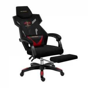 Gamer szék, forgószék lábtámasszal fekete-piros színben