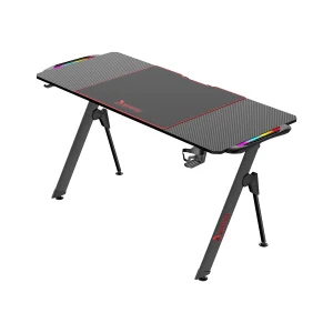 WARRIOR gamer asztal alumínium fekete színben 140*60*75CM RGB világítással (Blade V2-1460) 