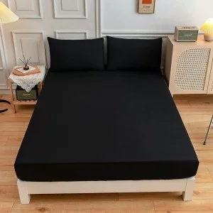 Gumis szegélyű lepedő 180x200cm fekete (FITTED-SHEET-BLACK-180x200)