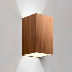 Vonkajšie nástenné LED svietidlo 12W, brúsená hnedá farba, vodotesné IP65, studené svetlo 6000K (1003-6-BRUSHED-BROWN-6000K)