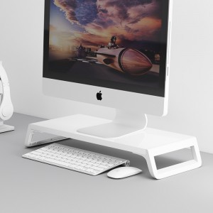 Monitortartó állvány, laptop állvány, monitor magasító fehér (monitor-stand-55x21.3x7.5-white)