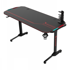 WARRIOR gamer asztal alumínium fekete színben 140*60*75CM RGB világítással (NE-V3-1460)