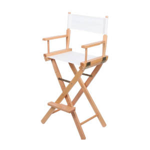 Rendezői szék, sminkszék, sminkes szék fa színű-fehér