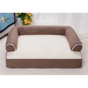 Kisállat fekhely, szófa, M méret, barna-bézs