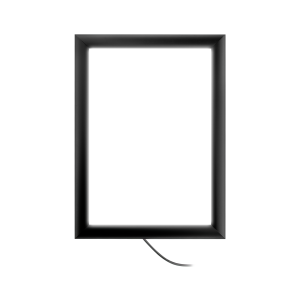 OfficeCity plakátkeret, poszterkeret fali A4 méret, fekete 25mm-es kerettel, szögletes sarokkal, LED világítással (SFN25-A4-LIGHT-BLACK)