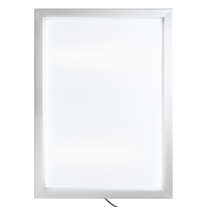 OfficeCity plakátkeret, poszterkeret fali A1 méret, ezüst 45mm-es kerettel, szögletes sarokkal, LED világítással (SFN45-A1-LIGHT-SILV)