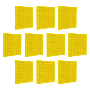 10db Hangelnyelő szivacs, 50x50cm, piramis, sárga, öntapadós