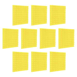 10db Hangelnyelő szivacs, 50x50cm, piramis, világos sárga, öntapadós