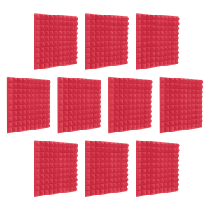 10db Hangelnyelő szivacs, 50x50cm, piramis, világos piros, öntapadós