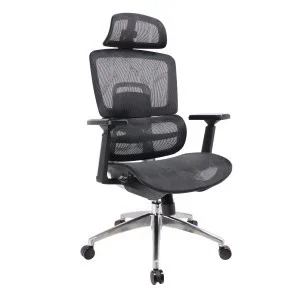 Prémium ergonomikus irodai szék, forgószék, hálós fekete (L97 BLACK)