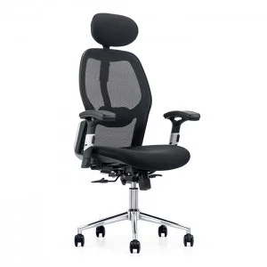 Prémium ergonomikus irodai szék, forgószék, fekete hálós (LA-830H-1-BLACK)