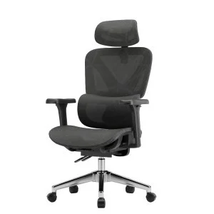 Ergonomická kancelárska stolička, otočná stolička, čierna sieťovaná (E07 BLACK)