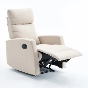 Manuális fekvőfotel, relax fotelágy szövet bézs (JNF-MANUAL-BEIGE)