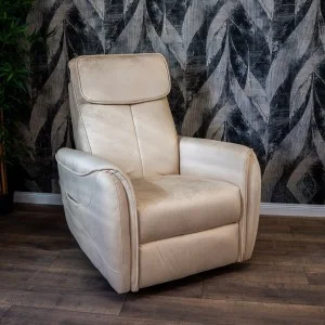 Elektromos relax fotel görgős masszázzsal bézs, magyar nyelvű távirányító szövet