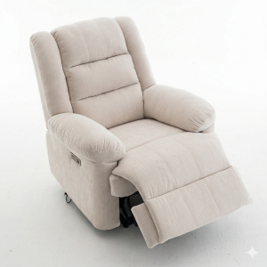 Relax fotelágy elektromosan dönthető, lábtartóval, bézs zsenília szövet (JN-D8053A51)
