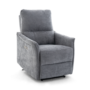 Elektromos, dönthető relax fekvőfotel, zsenília szövet (szürke) 